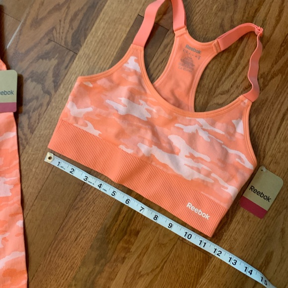 Reebok Orange / Peach Camo Leggings and Bra SET.  Sz M.   New With Tags! - Picture 8 of 9